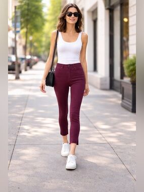 DL1961 Chrissy Trimtone Skinny Rouge Noir Jeans Size 27 NWT